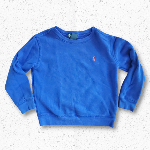 Vintage Polo by Ralph Lauren Blue Sweatshirt with Orange Logo – Youth Size 5 - Picture 1 of 3